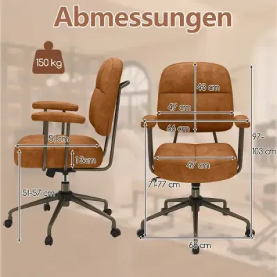 Kancelárske kreslo ergonomické otočné kreslo s podrúčkami a kolieskami počítačové kreslo čalúnené výškovo nastaviteľné