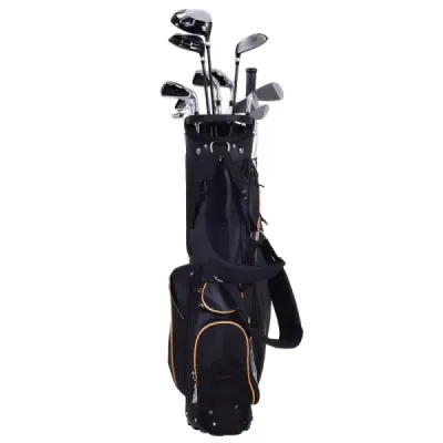 Golfový bag 9 palcový golfový bag profesionálny cestovný bag s hlavovou časťou a popruhom na prenášanie čierny