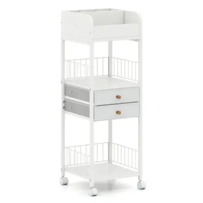 Skladovací vozík na make-up so zásuvkami, kolieskami a policami Organizér na kozmetiku