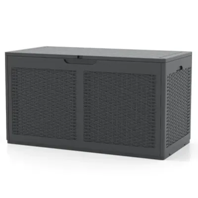 380 L záhradný box s kolieskami Vodotesný box na vankúše vrátane veka Úložný box sivý