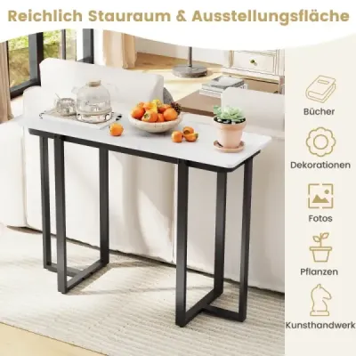 Konzolový stolík úzky moderný vstupný stolík s mramorovým vzhľadom 107 x 40 x 79,5 cm čierny Konzolový stolík úzky moderný vstupný stolík s mramorovým vzhľadom 107 x 40 x 79,5 cm čierny