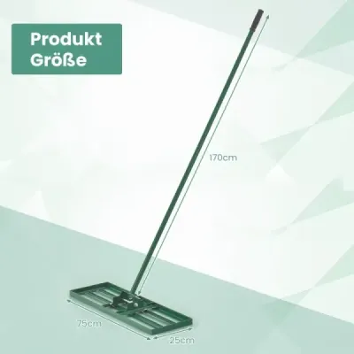 Hrable na vyrovnávanie trávnika s ergonomickou rukoväťou na zem 75 x 25 cm Zelené