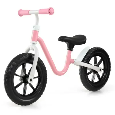 Balančný bicykel s volantom a výškovo nastaviteľným sedlom Balančný bicykel s 12-palcovými kolesami Balančné bicykle ružové