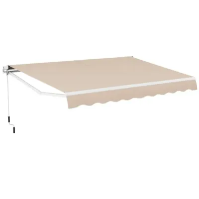 Markíza s kľukou Balkónová markíza Ochrana pred slnkom Markíza s kĺbovým ramenom 400 x250 cm Béžová