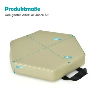 Sada 6 detských vankúšov na stoličku s rukoväťou a zipsom vankúš na sedenie podsedák hlavný vankúš modrý