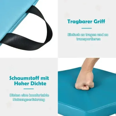 Sada 6 detských vankúšov na stoličku s rukoväťou a zipsom vankúš na sedenie podsedák hlavný vankúš modrý