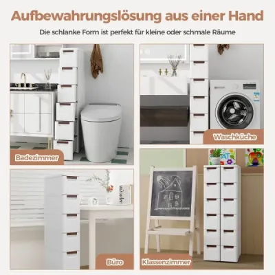 Skrinka úzka s kolieskami Polička do niky široká 20 cm Vozík do niky so 4 zásuvkami Biela (6 zásuviek) Skrinka úzka s kolieskami Polička do niky široká 20 cm Vozík do niky so 4 zásuvkami Biela (6 zásuviek)