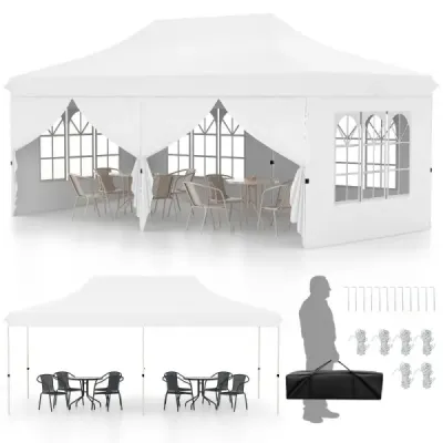 Stan na podujatia s rozmermi 300 x 600 cm so 6 odnímateľnými bočnými stenami s nastaviteľnou výškou biely