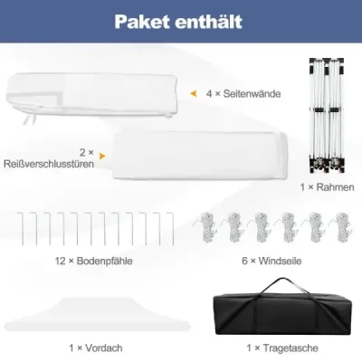 Stan na podujatia s rozmermi 300 x 600 cm so 6 odnímateľnými bočnými stenami s nastaviteľnou výškou biely