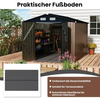 Základová doska pre prístrešok na náradie 343 cm x 215 cm základ záhradného prístrešku s protišmykovým povrchom Základová doska pre prístrešok na náradie 343 cm x 215 cm základ záhradného prístrešku s protišmykovým povrchom