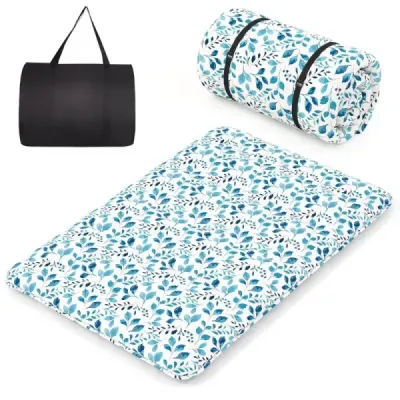 Japonský futónový matrac s prateľným poťahom a taškou na prenášanie Tatami mat zelený 140 x 200 cm