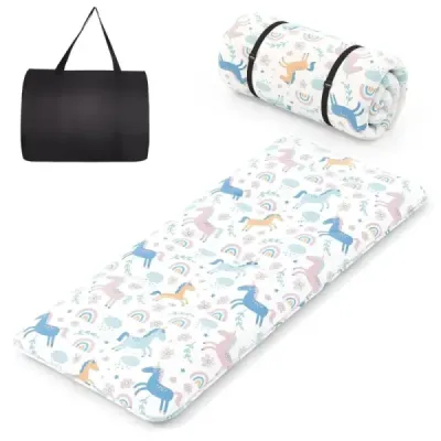 Japonský futónový matrac s prateľným poťahom a taškou na prenášanie Tatami matrac farebný 90 x 200 cm