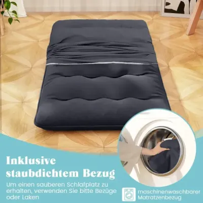 Japonský futónový matrac s prateľným poťahom a taškou na prenášanie Tatami mat black 90 x 200 cm