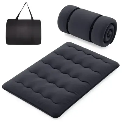 Japonský matrac futon s prateľným poťahom a taškou na prenášanie Tatami mat black 140 x 200 cm