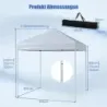 Pavilón 2 x 2 m pop-up skladací pavilón vodotesný stabilný zimovzdorný UV ochrana 50+ záhradný pavilón biely