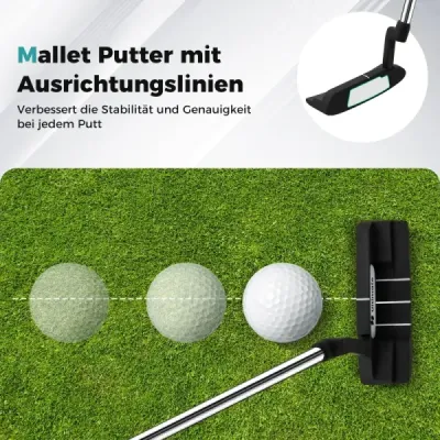 Dámsky kompletný golfový set 15-dielny golfový set pre pravú ruku s golfovým bagom a krytom proti dažďu zelený