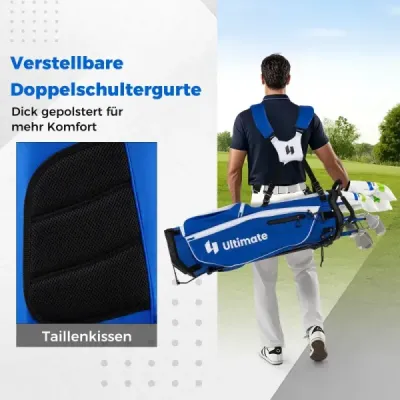 Pánska kompletná golfová sada 15 kusov golfových palíc pre pravákov s golfovým vakom Golfové sady palíc Modrá