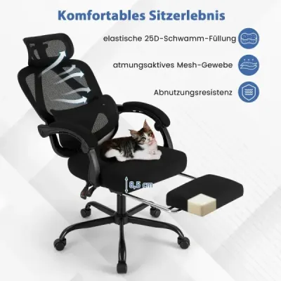 Ergonomická kancelárska stolička s výsuvnou opierkou nôh Kancelárska stolička s nastaviteľným operadlom Otočná stolička do domácnosti Ergonomická kancelárska stolička s výsuvnou opierkou nôh Kancelárska stolička s nastaviteľným operadlom Otočná stolička do domácnosti