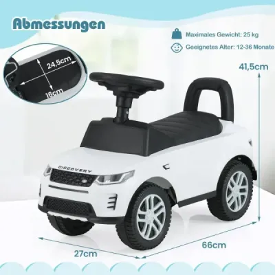 Posuvné auto s úložným priestorom Posuvné vozidlo Posuvné auto Detské auto Posuvné auto Autíčko na hranie Biele