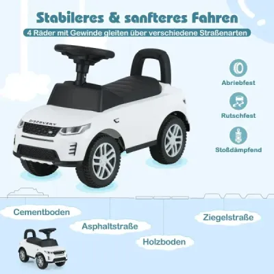 Posuvné auto s úložným priestorom Posuvné vozidlo Posuvné auto Detské auto Posuvné auto Autíčko na hranie Biele