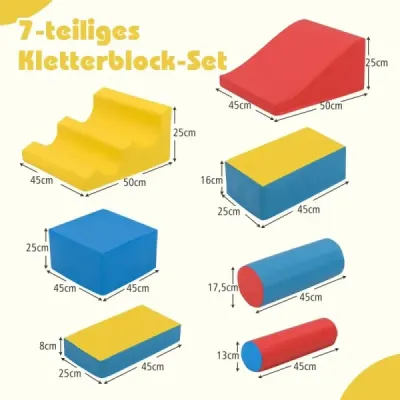 Penové lezecké bloky pre batoľatá 7-dielna súprava mäkkých hračiek so suchými zipsami na plazenie Penové lezecké bloky pre batoľatá 7-dielna súprava mäkkých hračiek so suchými zipsami na plazenie