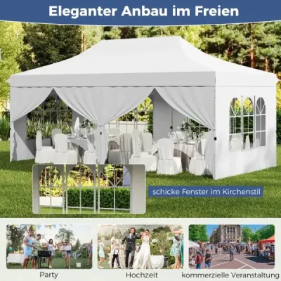 Stan na podujatia s rozmermi 300 x 600 cm so 6 odnímateľnými bočnými stenami s nastaviteľnou výškou biely