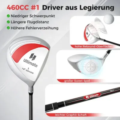 Kompletná sada golfových palíc pre pravákov pre ženy, sady golfových palíc s prenosnou taškou, červená