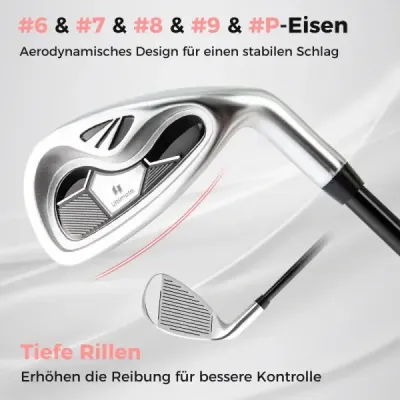 Kompletná sada golfových palíc pre pravákov pre ženy, golfové palice s prenosnou taškou, čierna