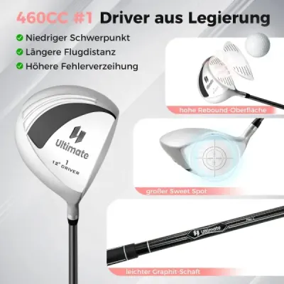 Kompletná sada golfových palíc pre pravákov pre ženy, golfové palice s prenosnou taškou, čierna