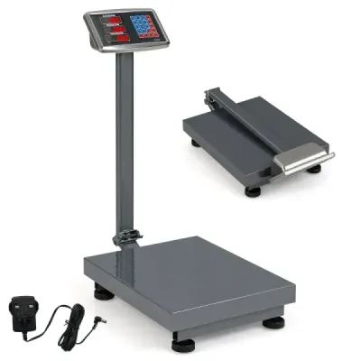 Digitálna plošinová váha 300 kg / 50 g balíková váha s kalkulačkou ceny LB/KG multifunkčná obchodná váha strieborná