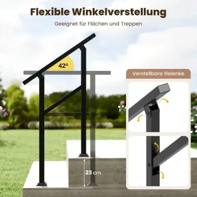 Zábradlie na schodisko, bočná montáž, vstupné zábradlie s flexibilným nastavením uhla 70 cm