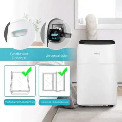 Prenosná klimatizácia 4 v 1 12000 BTU Kúrenie a chladenie Ventilácia a odvlhčovač (3,5 kW - 12000 - 35 m² (105 m³) - WIFI (iba chladenie)