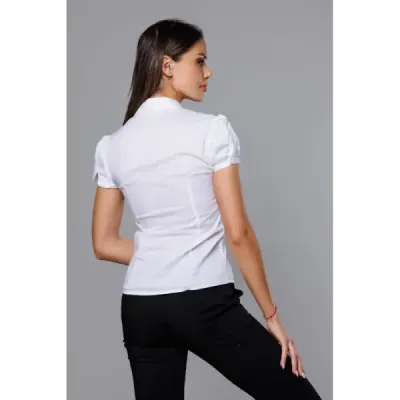 Dámska košeľa s krátkym rukávom MODA0332 biela SKLADOM