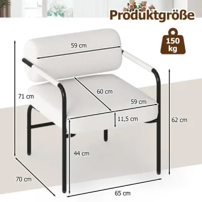 Kreslo Moderné čalúnené kreslo s podrúčkami Jedno kreslo Relaxačné kreslo Biele