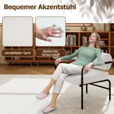 Kreslo Moderné čalúnené kreslo s podrúčkami Jedno kreslo Relaxačné kreslo Biele