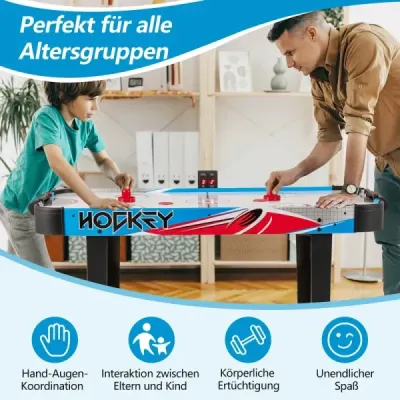 Elektrický stôl na vzdušný hokej s LED tabuľou výsledkov 130 x 61 x 76 cm