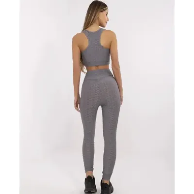 Športový top a legíny tmavošedé MODA5448