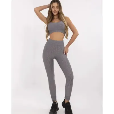 Športový top a legíny tmavošedé MODA5448