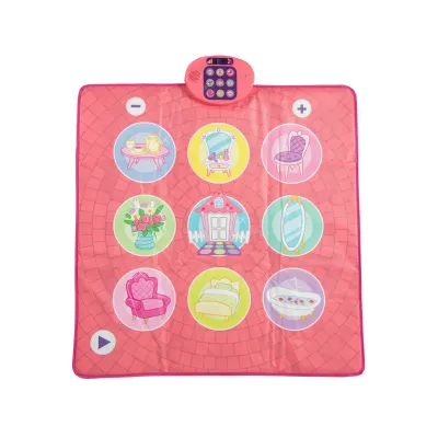 Detská tanečná podložka s 5 režimami, 9 zvukmi klavíra a 9 demo tanečnými hračkami, ružová