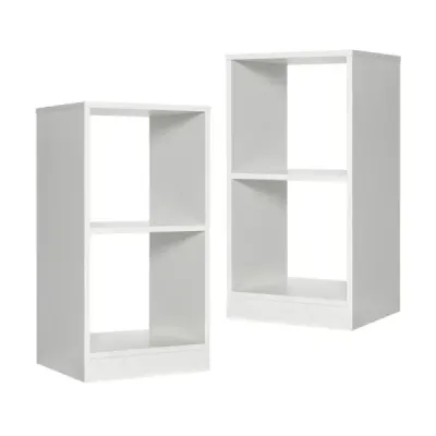 Sada 2 drevených knižníc s 2 úrovňami a ochranou proti prevráteniu 38 x 33 x 72,5 cm biela