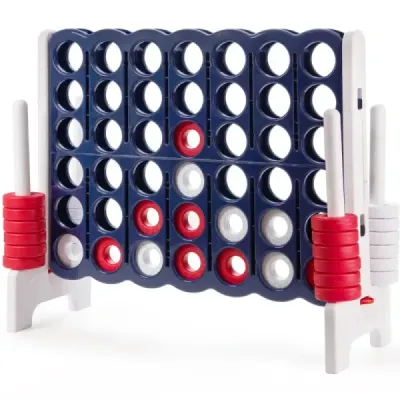 Hra Match 4 Súprava hracej dosky Match 4 so 42 jumbo krúžkami 120 x 42 x 104 cm Biela + tmavomodrá