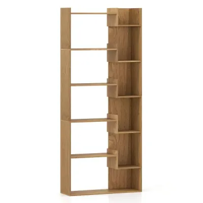 6-poschodová polica na knihy Drevená polica na knihy Stojaca polica Dekoratívna úložná polica 69 x 22 x 163 cm