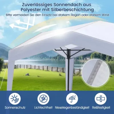 Pavilón 3x3 m skladací pavilón s rolovacou taškou 8 kolíkov a 4 laná proti vetru  Vodotesný Stabilný Zimovzdorný (bez moskytiéry)