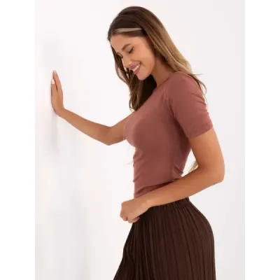 Dámske tričko na jedno rameno hnedé MODA0101