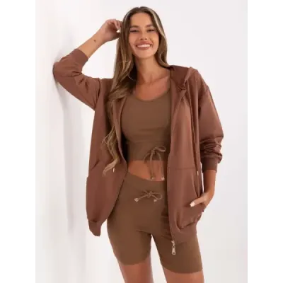 Dámska trojdielna súprava basic hnedá MODA7742