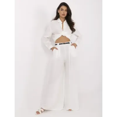 Vzdušné dámske letné palazzo nohavice biele MODA2476