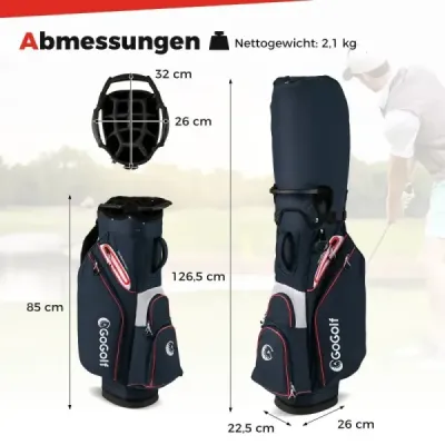 Golfová taška Ľahká golfová taška so 14 priehradkami Vodoodpudivá golfová taška Námornícka modrá