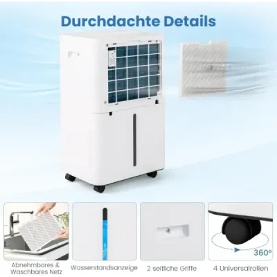 Elektrický odvlhčovač s výkonom 25,5 l/deň, odvlhčovač vzduchu do miestnosti, odvlhčovač vzduchu pre miestnosti s rozlohou 25 m²