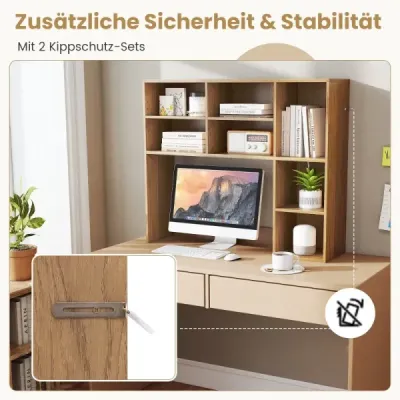 Stolová polica Stolová polica so 7 priehradkami Stolová polica na monitory do veľkosti 27" 94 x 25 x 79 cm Príroda Stolová polica Stolová polica so 7 priehradkami Stolová polica na monitory do veľkosti 27" 94 x 25 x 79 cm Príroda