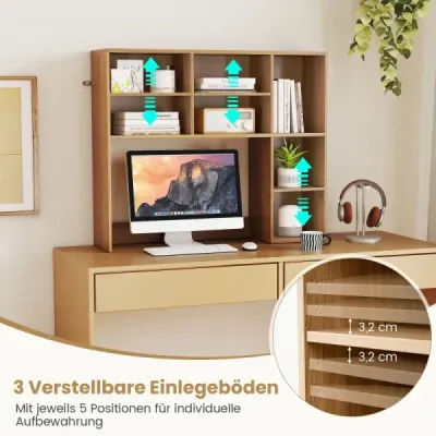 Stolová polica Stolová polica so 7 priehradkami Stolová polica na monitory do veľkosti 27" 94 x 25 x 79 cm Príroda Stolová polica Stolová polica so 7 priehradkami Stolová polica na monitory do veľkosti 27" 94 x 25 x 79 cm Príroda